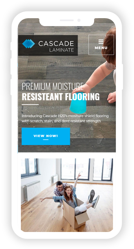 Cascade Laminate site in mobil view