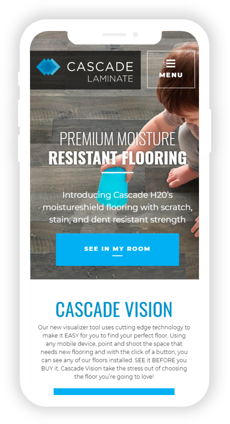 Cascade Laminate site in mobil view