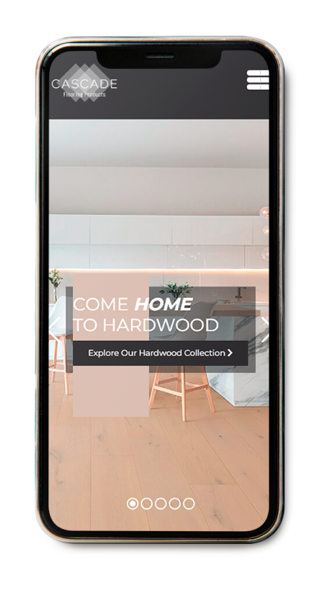 Cascade Flooring website in mobil view