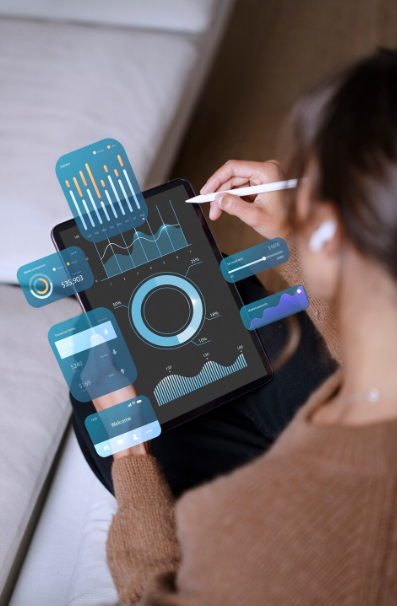 Visual representation of user experience and interface in AI content marketing