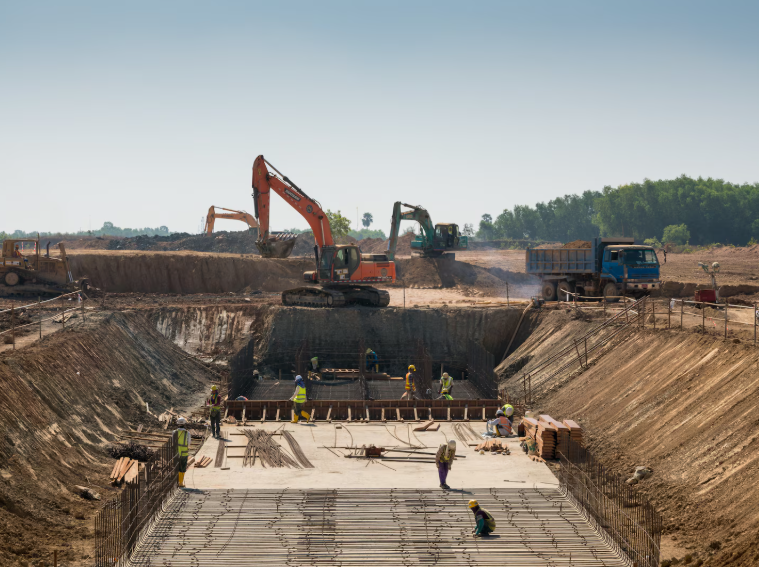 Construction project representing building material sourcing and industry activity