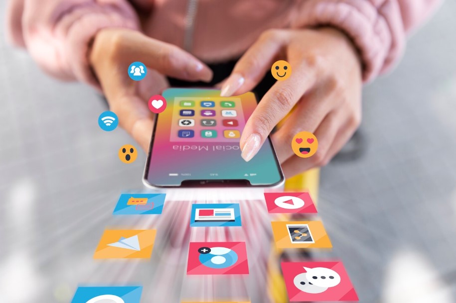 Digital and social media marketing strategy concept